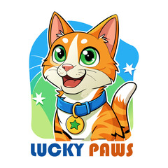 illustration of a cheerful cat Vector art design