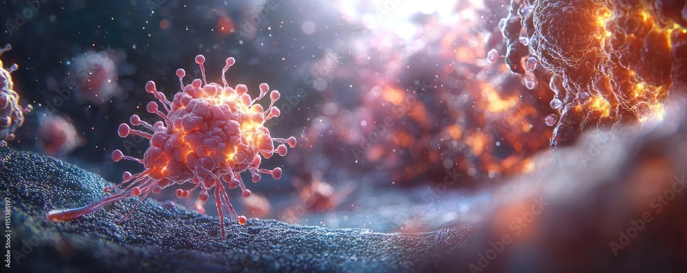 Poster epilepsy disease concept. close-up view of a virus, showcasing intricate structures and vibrant colo