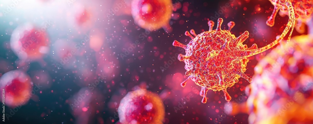 Aufkleber epilepsy disease concept. colorful microscopic view of viruses showcasing their unique structure and
