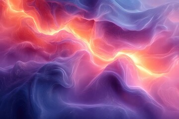 Obraz premium dynamic abstract fluid wave in iridescent neon colors, creating a mesmerizing backdrop that evokes movement and vibrancy, perfect for contemporary visual art and design projects