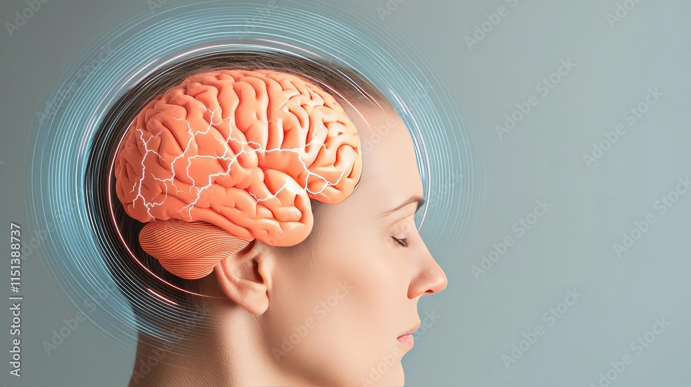 Poster epilepsy disease concept. conceptual image representing mental clarity and cognitive processes in a 