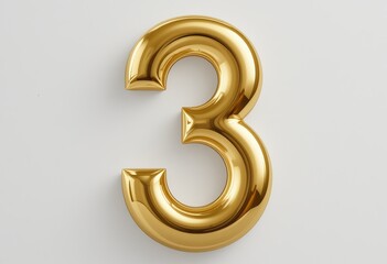 Golden Number Three: A Polished, Reflective Digit