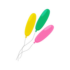 Vibrant balloons in bright colors floating against a simple background