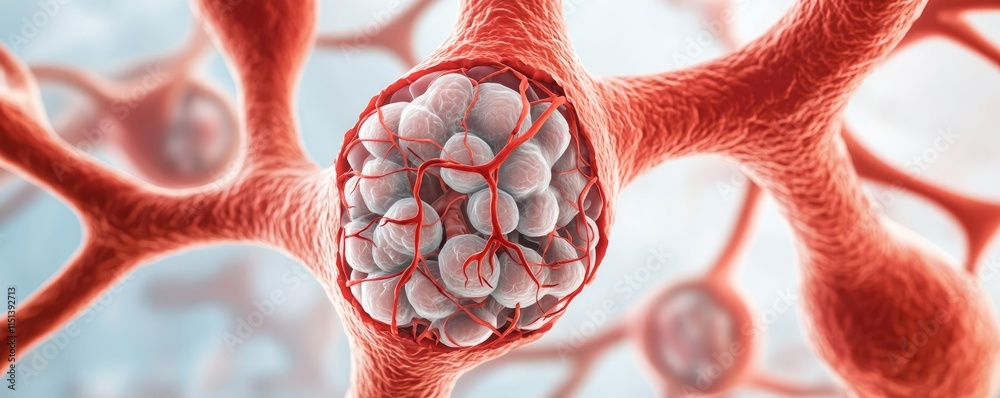 Poster Chronic Obstructive Pulmonary disease idea. Detailed view of neurons showcasing intricate connections and cellular structures.