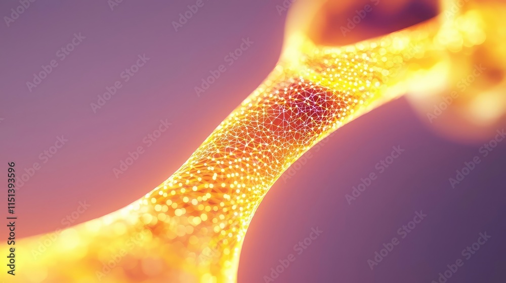 Poster gastroesophageal reflux disease concept. abstract close-up of glowing molecular structure with vibra