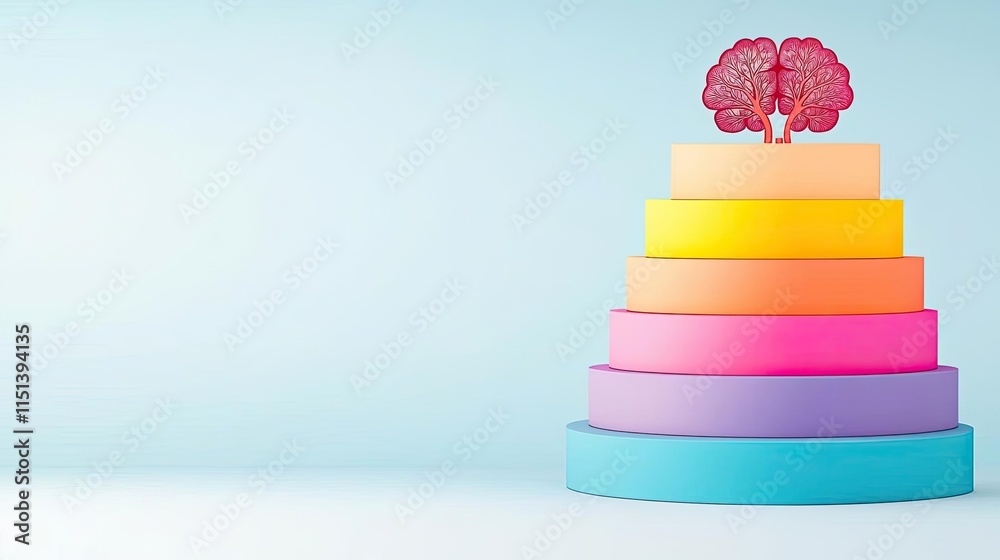 Aufkleber chronic obstructive pulmonary disease idea. colorful layers representing different states of mind wi