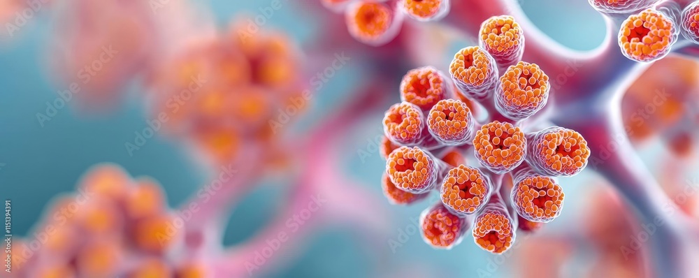 Poster chronic obstructive pulmonary disease idea. close-up view of vibrant coral structures showcasing uni