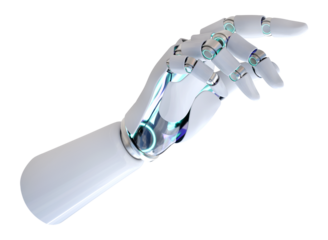 Robotic hand png on transparent background