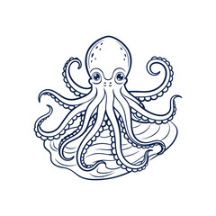 Octopus Line art vector