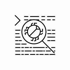 code review virus bug programming  cyber icon vector sign