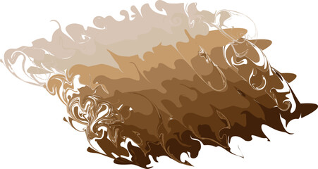 Flowing stripes. Vector mixed curved mocha mousse background. The new color of the year