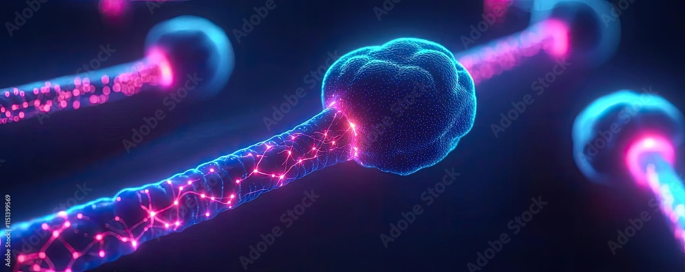 Poster epilepsy disease concept. a vibrant representation of molecular connections and interactions in a da