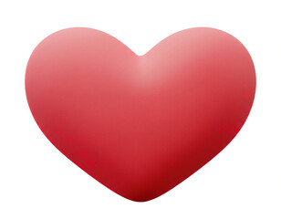 soft red heart, 3d, isolated on a white background