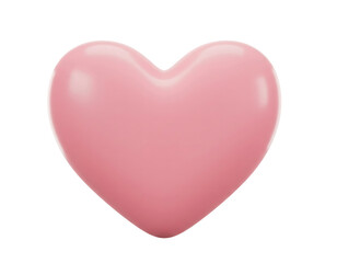 soft pink heart, 3d, isolated on a white background