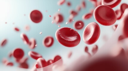A close up of red blood cells in motion