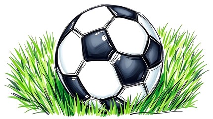 soccer ball on grass isolated