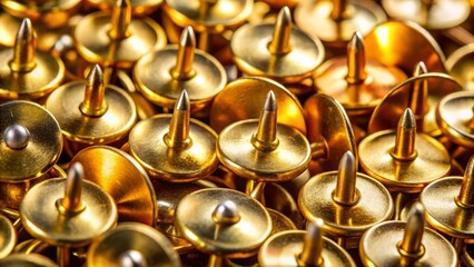 Brass Tack Texture Top View, Eye-Level Close-Up: Detailed Macro Photography