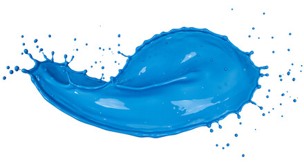 Blue paint splash isolated on transparent background.