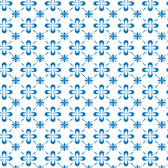 seamless pattern with blue flowers