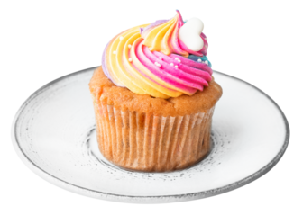Homemade cupcake png sticker, dessert food image, transparent background