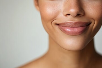 Obraz premium Radiant smile highlights healthy skin, showcasing natural beauty