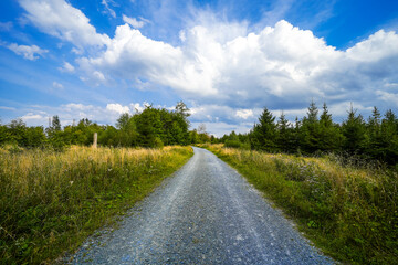 Landscape at the Loermecke tower near Meschede. Nature in the Sauerland.
