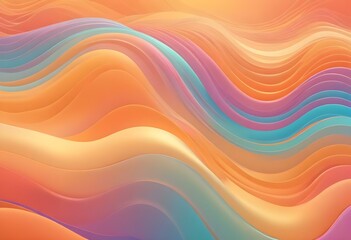 Fototapeta premium Trendy Pastel Color Wave Backgrounds Abstract Retro 60s & 70s Style Vectors