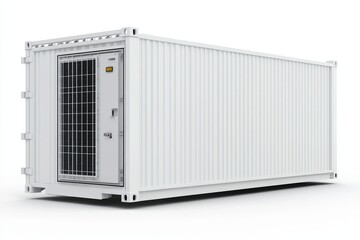 Detailed Photorealistic White Refrigerated Container with Industrial Cooling Unit for Perishable Goods