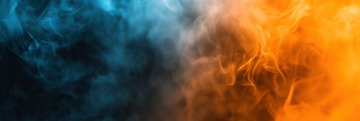 Abstract Smoke Art: A Dynamic Blend of Blue and Orange Hues