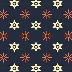 retro pattern stars sun abstract shapes classic colors
