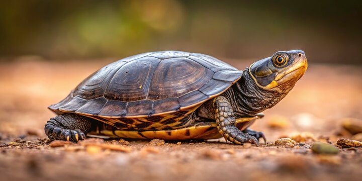 Minimalist West African Mud Turtle Photography: Pelusios castaneus Side-Necked Turtle