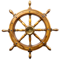 Wooden Ship's Wheel with Brass Details. Perfect for: Nautical celebrations, Maritime museums, Sailing competitions