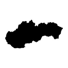 Slovakia high detailed vector representation of country silhouette in solid black on white background. For educational, decorative, or informational use showcasing the national outline.