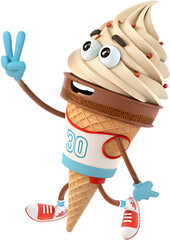 Adorable cartoon ice cream clipart, perfect for creating fun and sweet visuals.