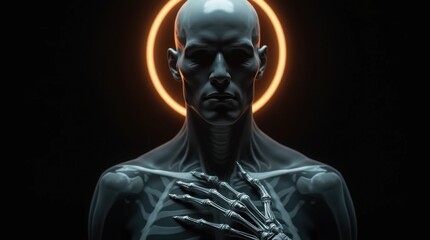 Futuristic Soldier in Shadowy Ambiance