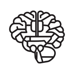 Human brain icon vector