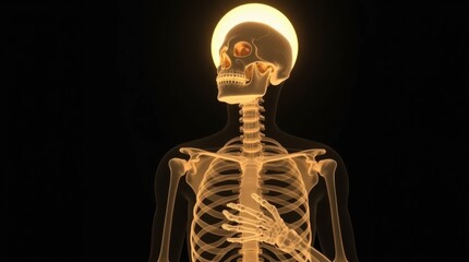 Musician in Golden Light Against a Dark Background