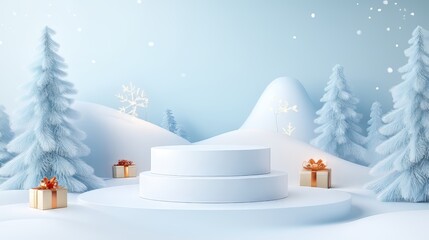 Winter Wonderland Product Display Podium