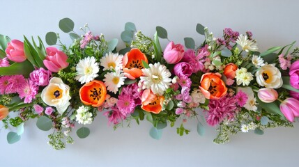 Vibrant Spring Flower Arrangement Colorful Floral Design