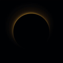 Color illustration of an eclipse of the sun. Vector on black background.