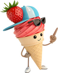 Adorable cartoon ice cream clipart, perfect for creating fun and sweet visuals.