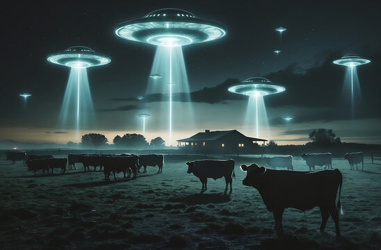 Haunting Alien Encounter at Skinwalker Ranch, UFOs and Eerie Nightscape