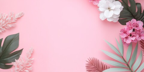 Place your text within a frame set against a pink background. Ensure that your wording fits well in this pink themed setup.