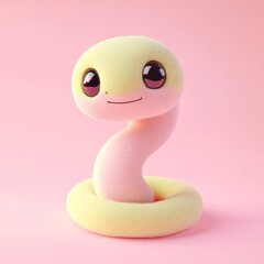Fototapeta premium Cute Cartoon Snake Character.
