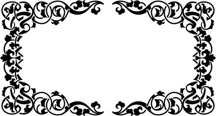 illustration with floral frame decoration on white background