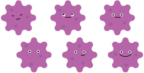 Adorable Germ Vector Illustration - The cute side of microbes fun illustration