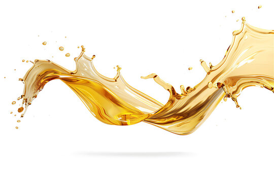 Oil splash isolated on transparent background, version 11