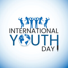 International Youth day, 12 August. Vector illustration