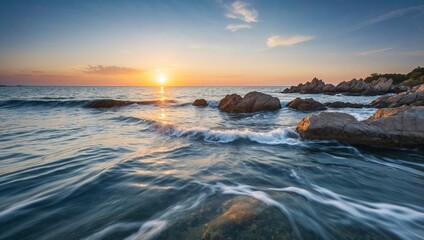 Stunning Landscape of the Tranquil Blue Sea and Clear Waters