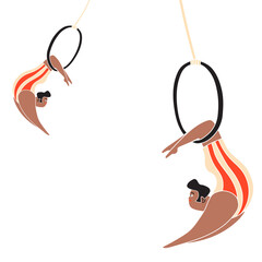 Png circus acrobat performer sticker, transparent background © Rawpixel.com